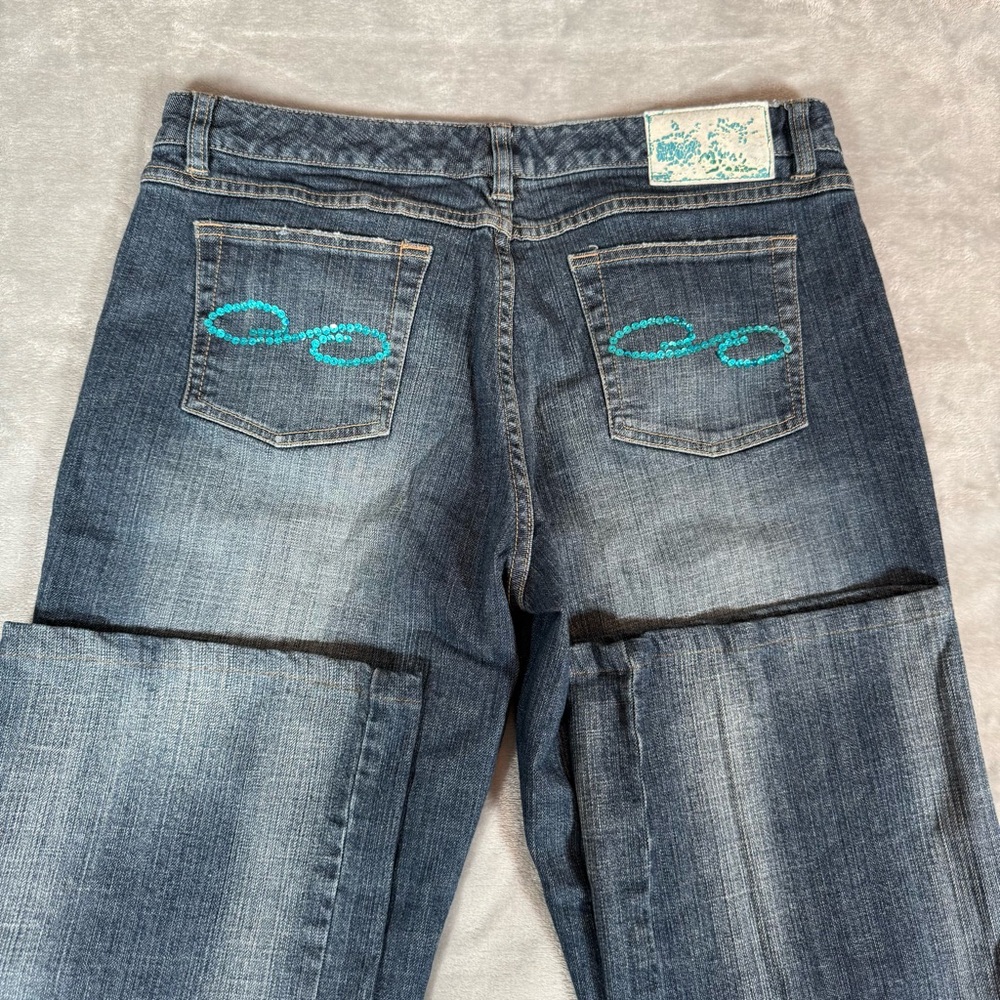 Vintage Lady Enyce Jeans Womens 32x32 Baggy Fit Art Pocket Design Y2K